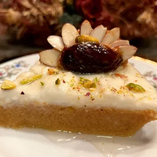 a piece of cake on a plate