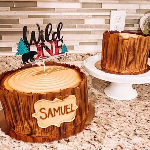 Bday cake and smash cake. FYI...the messed up part wasn't their fault, it was my daughters hand...