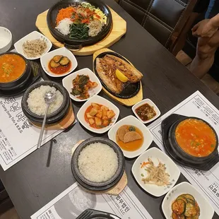 a table full of food