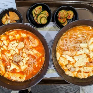 Spicy &amp; Mild Tofu Noodle Soups