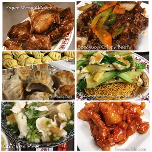 a variety of chinese dishes