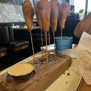 Shrimp corn dogs