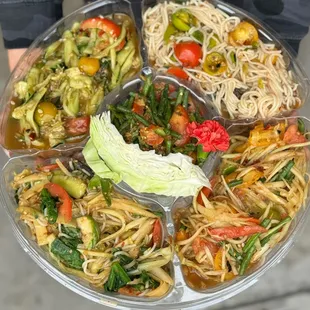 Thum HA (5) party platter feeds 10-12people
-cucumber, green bean, mix muah, papaya, Kapoon noodle