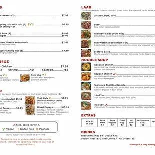 Updated menu 7/25/22