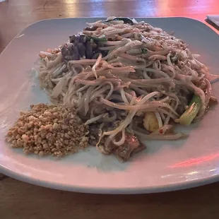 Pad Thai with beef. The second to last hot.. is HOT.