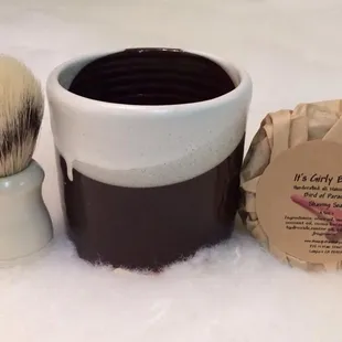 Shave cup set with our Girly shave soap