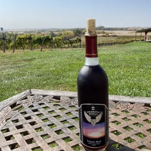 Sunset red wine
