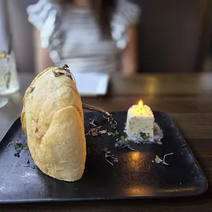 Bread with garlic butter.