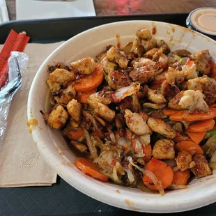 Chicken, vegetable, Thai chili bowl