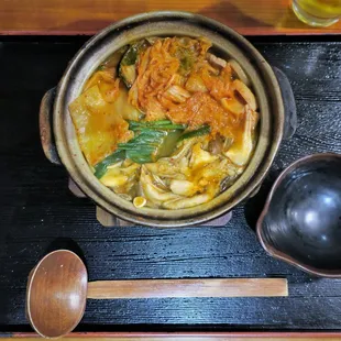 a bowl of food on a tray