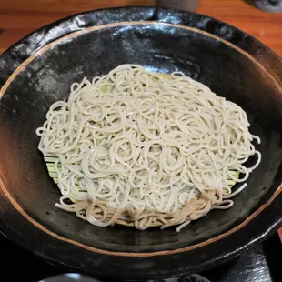 a bowl of soba noodles