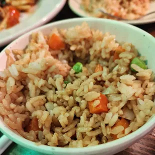 a bowl of rice and vegetables