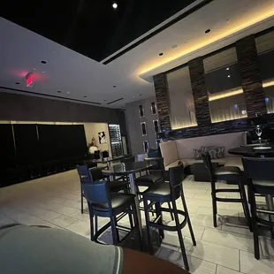 the bar and dining area