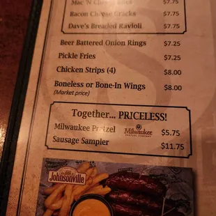 It says it's priceless, but the prices are right there.