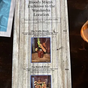 Bloody menu