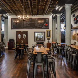 the interior of the brewery