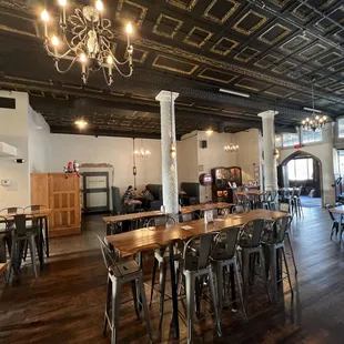 the interior of the brewery