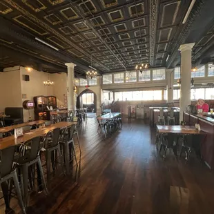 the bar and dining area