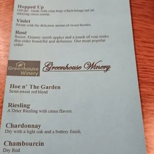 menu