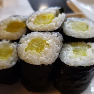 Oshinko Maki ($5), vegan by default. One of only four vegan sushi options. Not bad, not amazing.