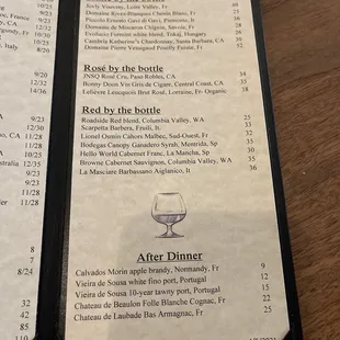 a close up of the menu