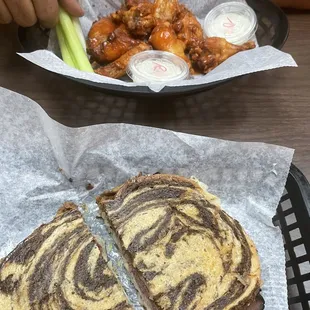 $25.00 a very small Reuben and 10 wings a piece of celery