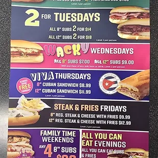Weekly specials