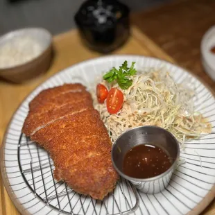 a plate of food on a table