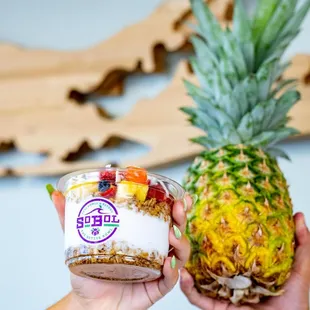 a pineapple and yogurt
