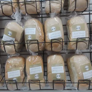 bread in a wire basket