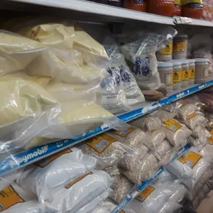 shelves of food