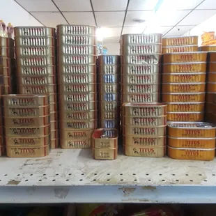 stacks of food items