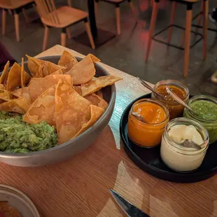 Guacamole with salsas