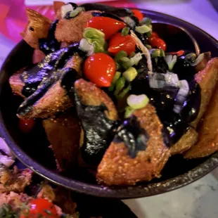 Roasted Potatoes with Squid ink