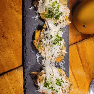 Sardines on plantains