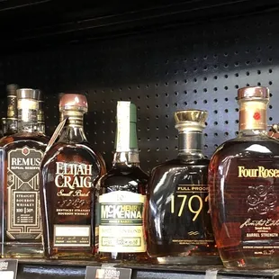 bottles of liquor on a shelf