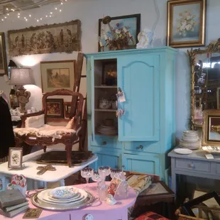 Charming turquoise cupboard