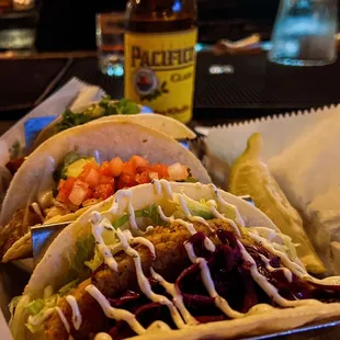 Happy hour Laguna Beach Taco and an ice cold Pacifico. Great service and great street side bar.  Recommended for a taco Tuesday visit.