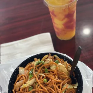 Chicken spicy noodle &amp;  Socal Sunset