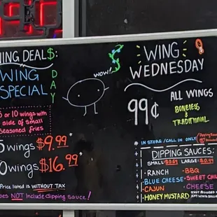 Updated wing special 2/24