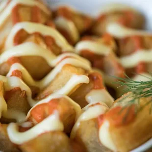 PATATAS BRAVAS crispy potato cubes, aioli, spicy tomato sauce