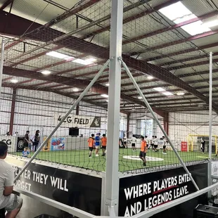 Indoor soccer field.