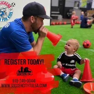 Lil Kickers is a class based program that meets once a week like a practice for those 18 months - 9 years old