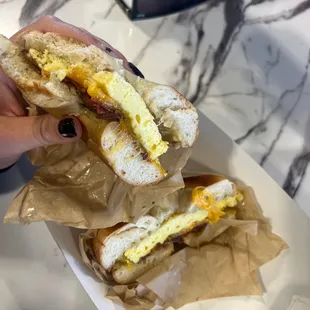 Bacon,egg, and cheese bagel