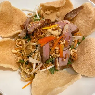 Seared duck salad