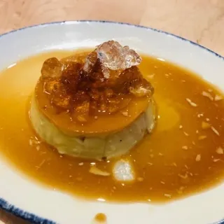 Coffee Flan - Almond Topping