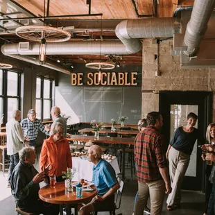 a group of people at a table