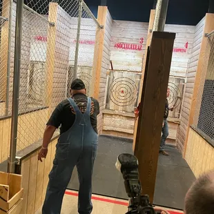 Papa reliving his axe throwing days!