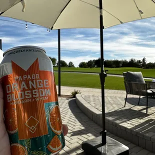 Outside view with a side of brew.