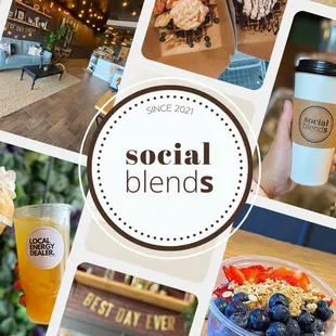 a collage of photos of various drinks